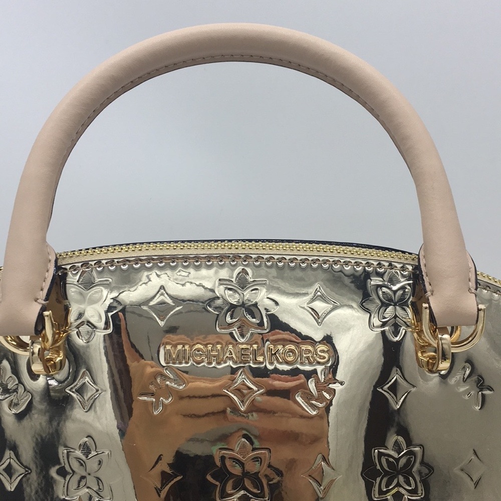 MICHAEL KORS EMMY LARGE DOME SATCHEL PALE GOLD - Picture 11 of 16